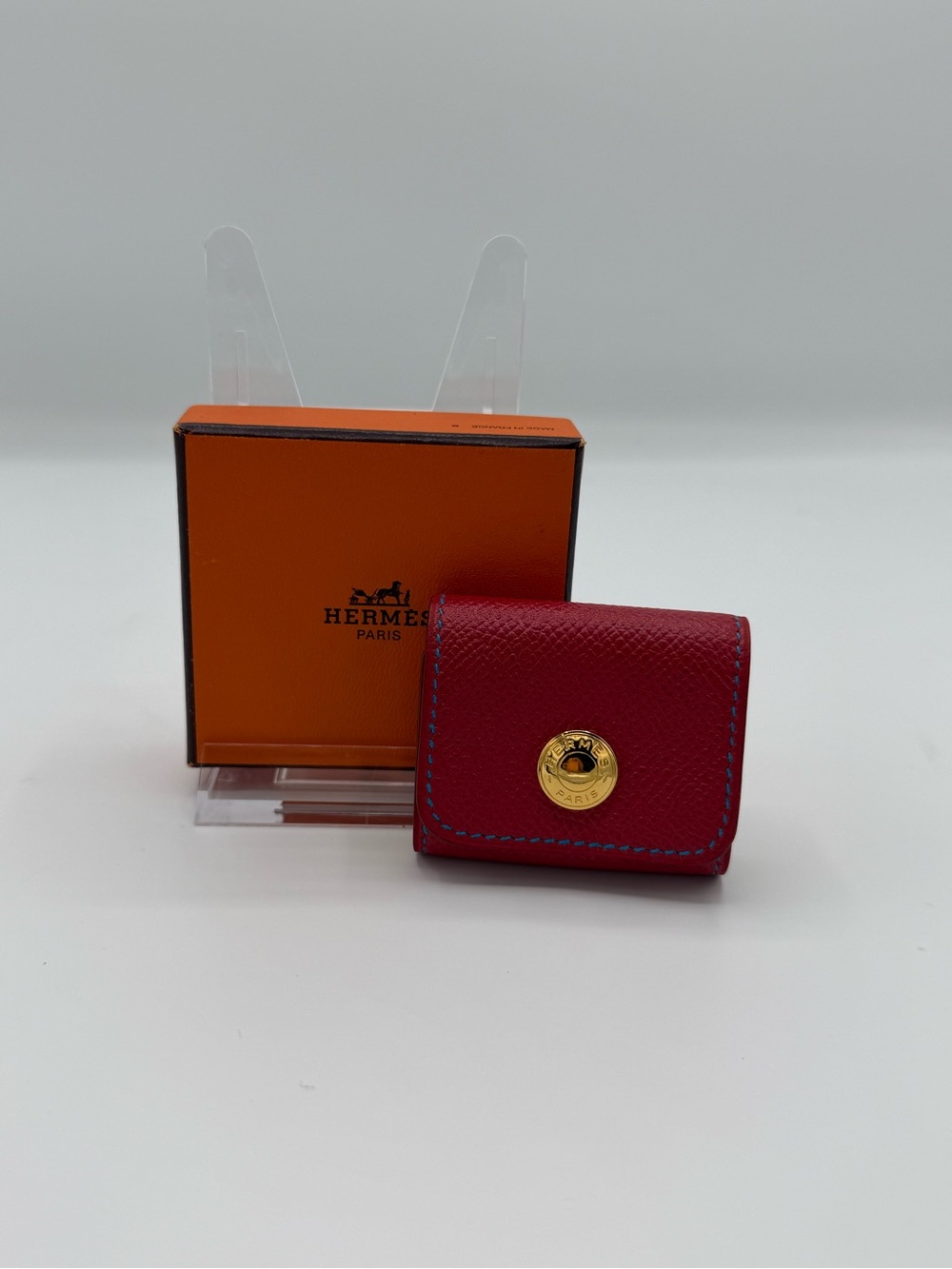 Hermès Red Epsom Leather Post-it Note Holder